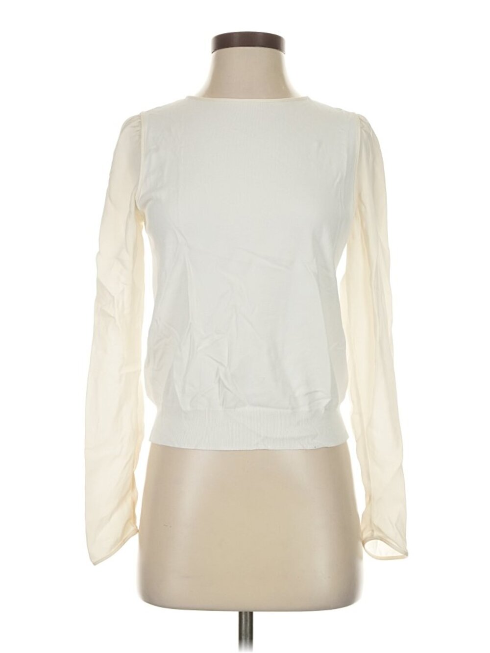Theory Cream Long-Sleeve Puff-Sleeve Blouse